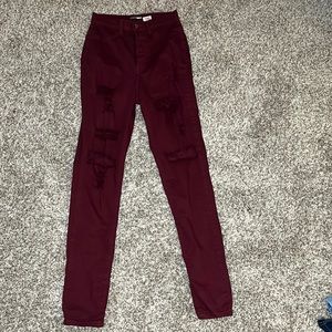 Fashion Nova Burgundy Jeans